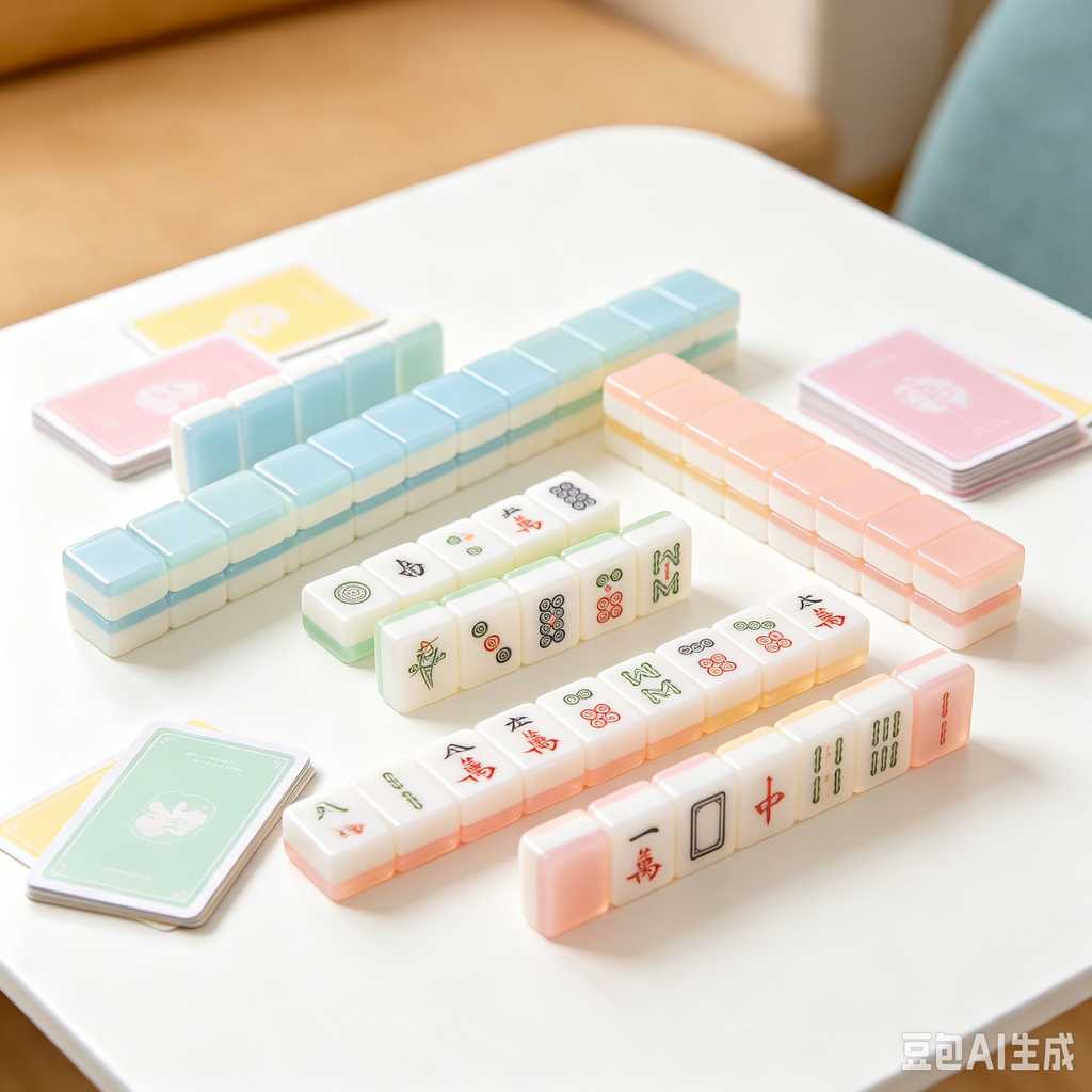 modern text mahjong tiles